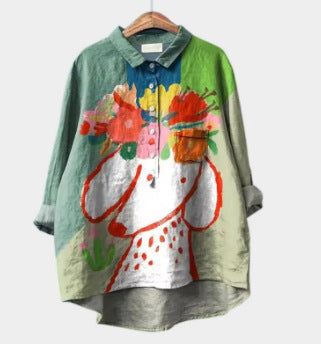 Women's Stretch Print Hawaiian Style Shirt