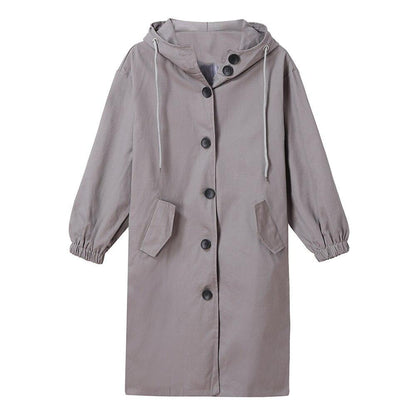 Oversized Women's Mid-Length Loose Windbreaker Jacket