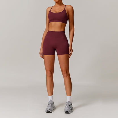 Seamless Beauty Back Yoga Clothes Running Quick-drying Tight Sports Fitness Clothes Suit Women