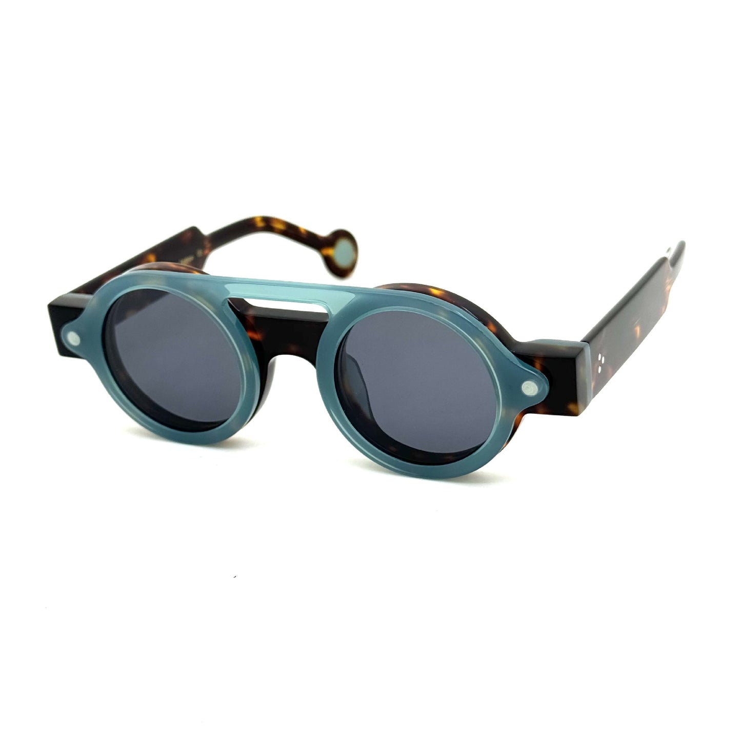 Irregular Circle In Circle Board Klein Blue Polarized Sunglasses