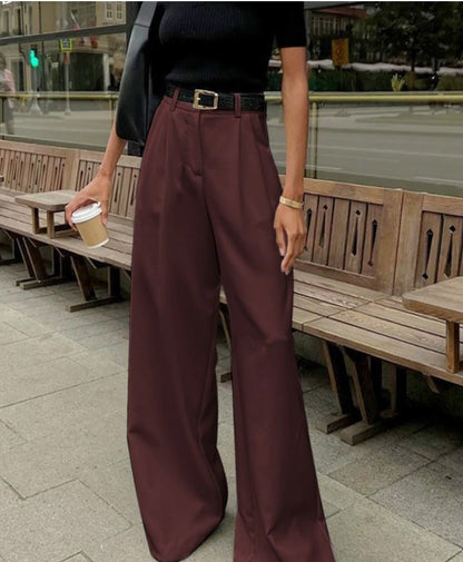 White High-waist Trousers Fashion Loose Casual Pants