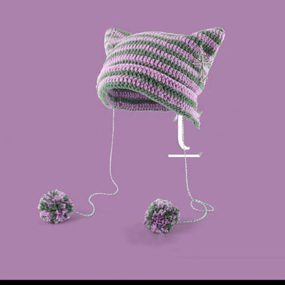 Korean Cute Thermal Head Cover Woolen Cap