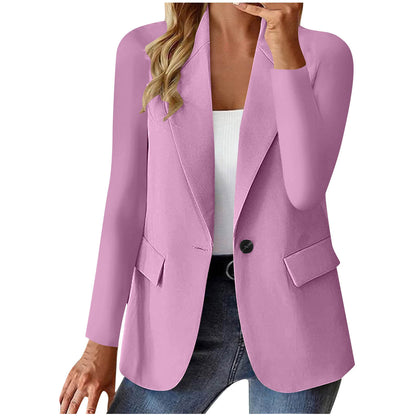 Women's Long Sleeve Solid Color Cardigan Small Suit Jacket