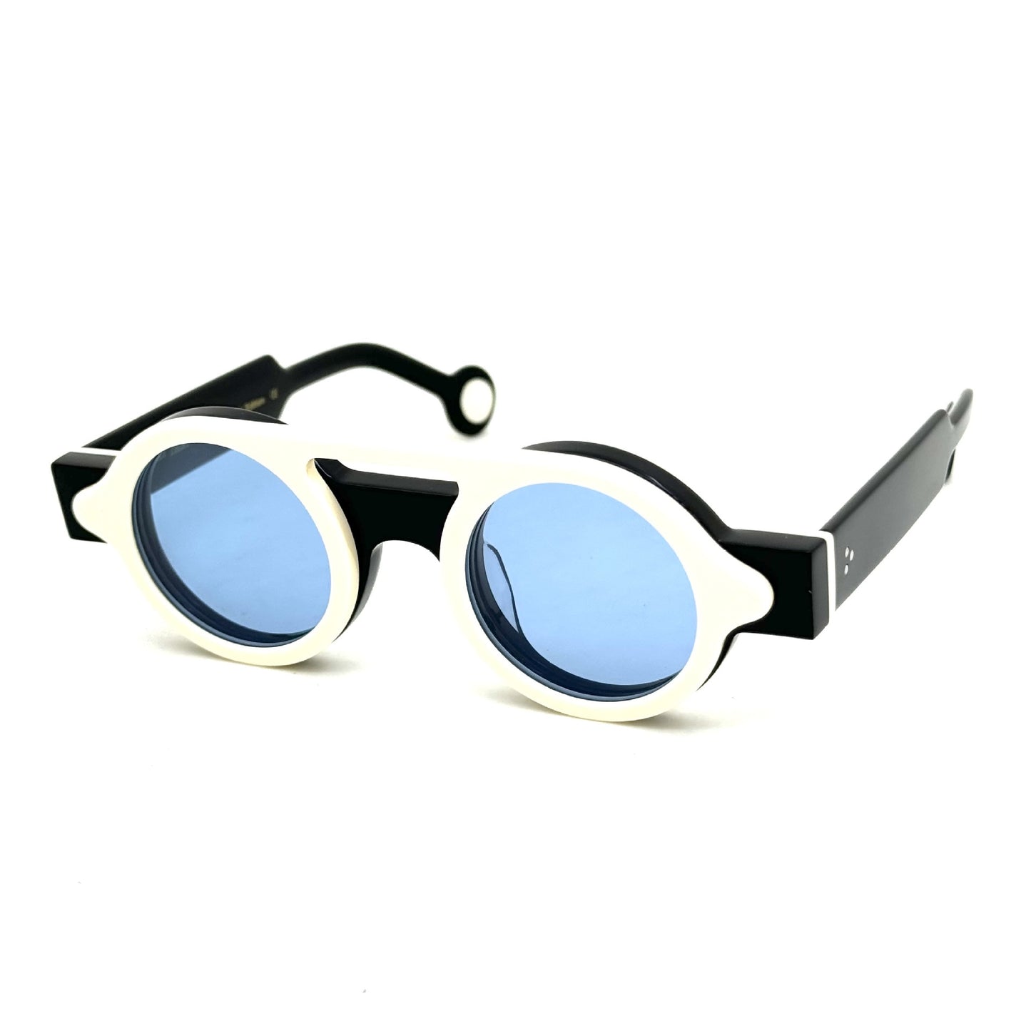 Irregular Circle In Circle Board Klein Blue Polarized Sunglasses