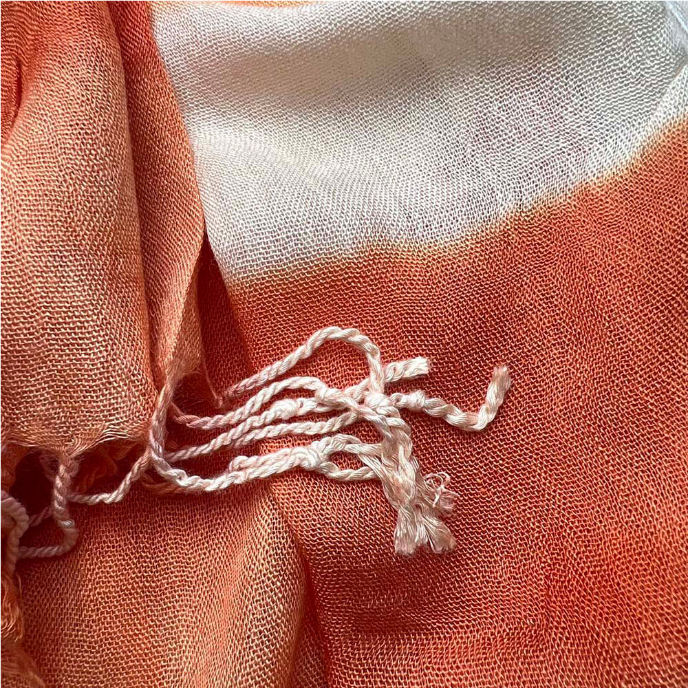 Orange Red Printed Viscose Scarf - Flowy Casual Scarf 67inchx24inch