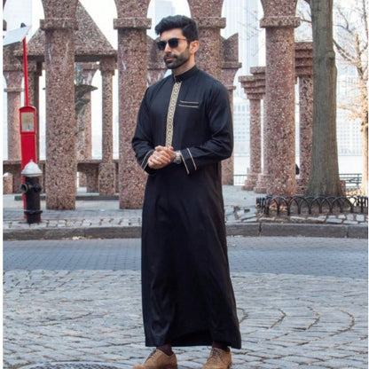 Muslim Middle East Long Sleeve Embroidered Casual Ethnic Robe