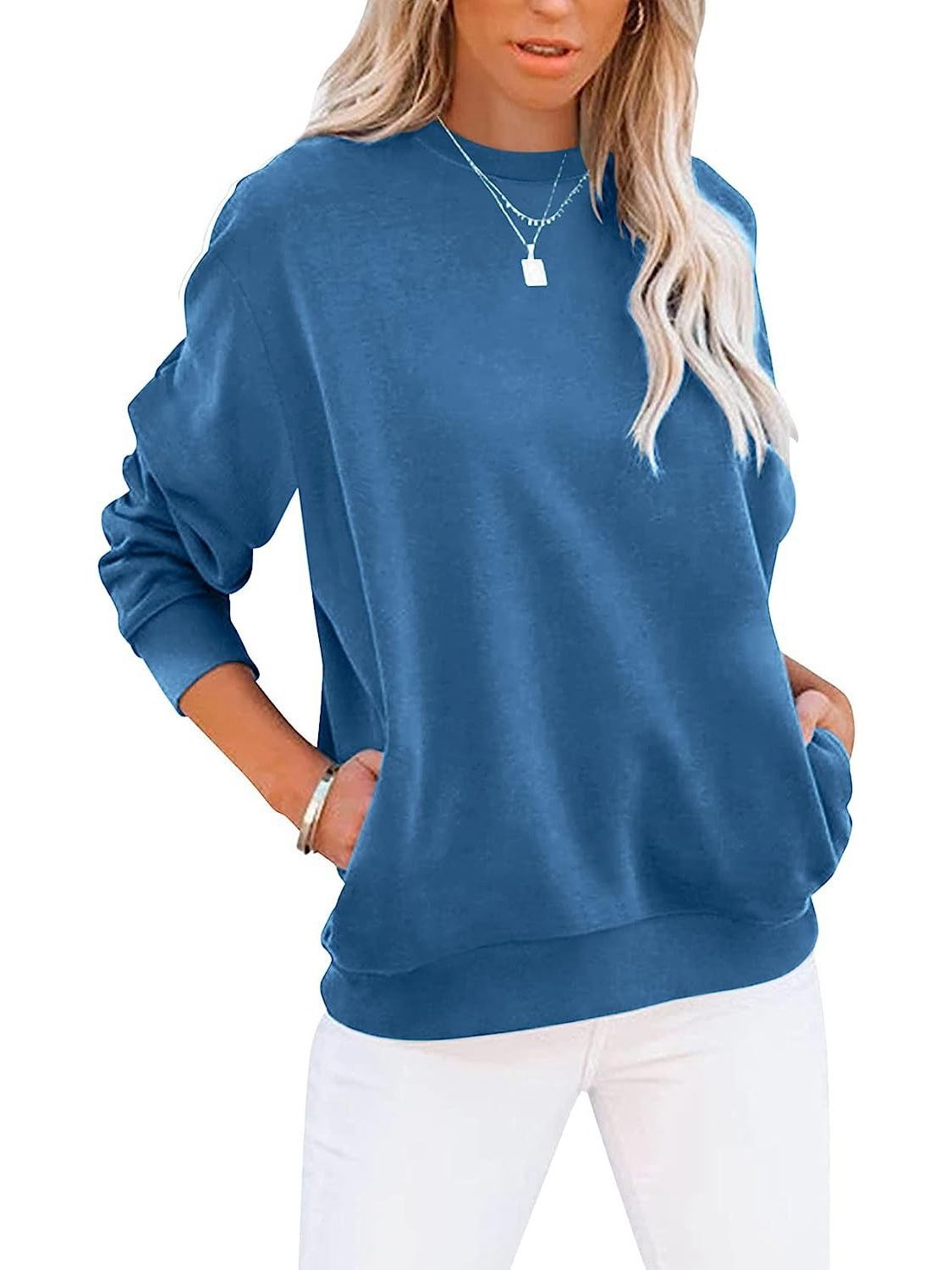 Women's Fashion Casual Round Neck Sports Long-sleeved Top
