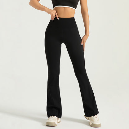 High Waist Hip Lift Yoga Bell-bottom Pants Nude Feel Fitness