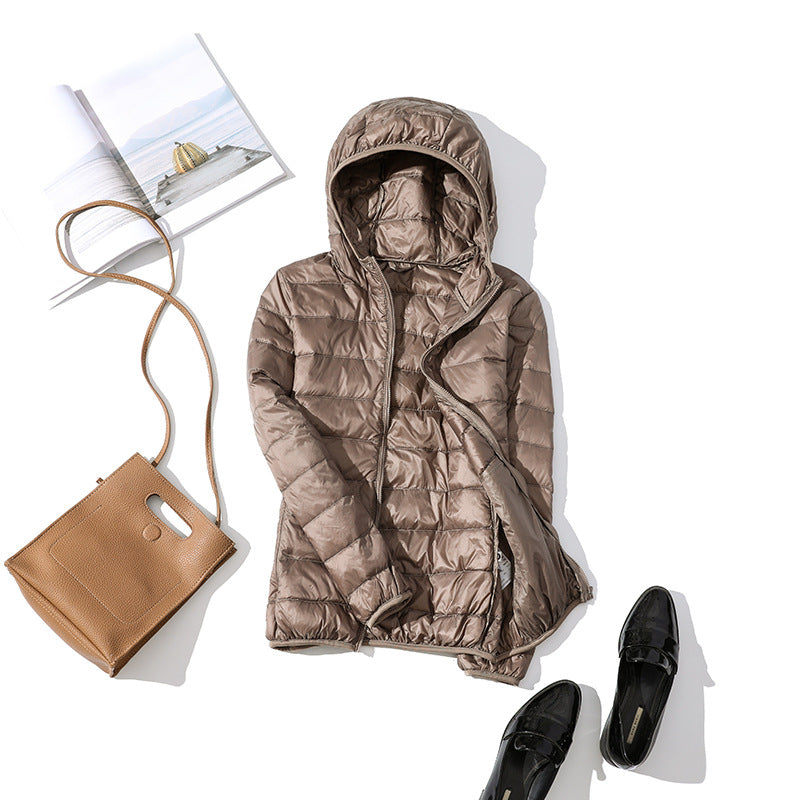 Lightweight Korean casual plus size short hooded jacket