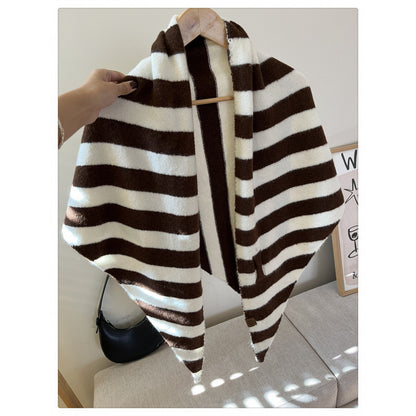 Women's Solid-Color Wool Triangle Neck Scarf For Autumn And Winter