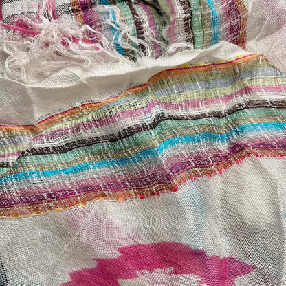 2pcs Colorful Striped Square Scarf With Fringes,Luxe Look For Evening Wear,Scarf,vacation,daily Life,evening Party,Office Appropriate Subtlety For Women Men
