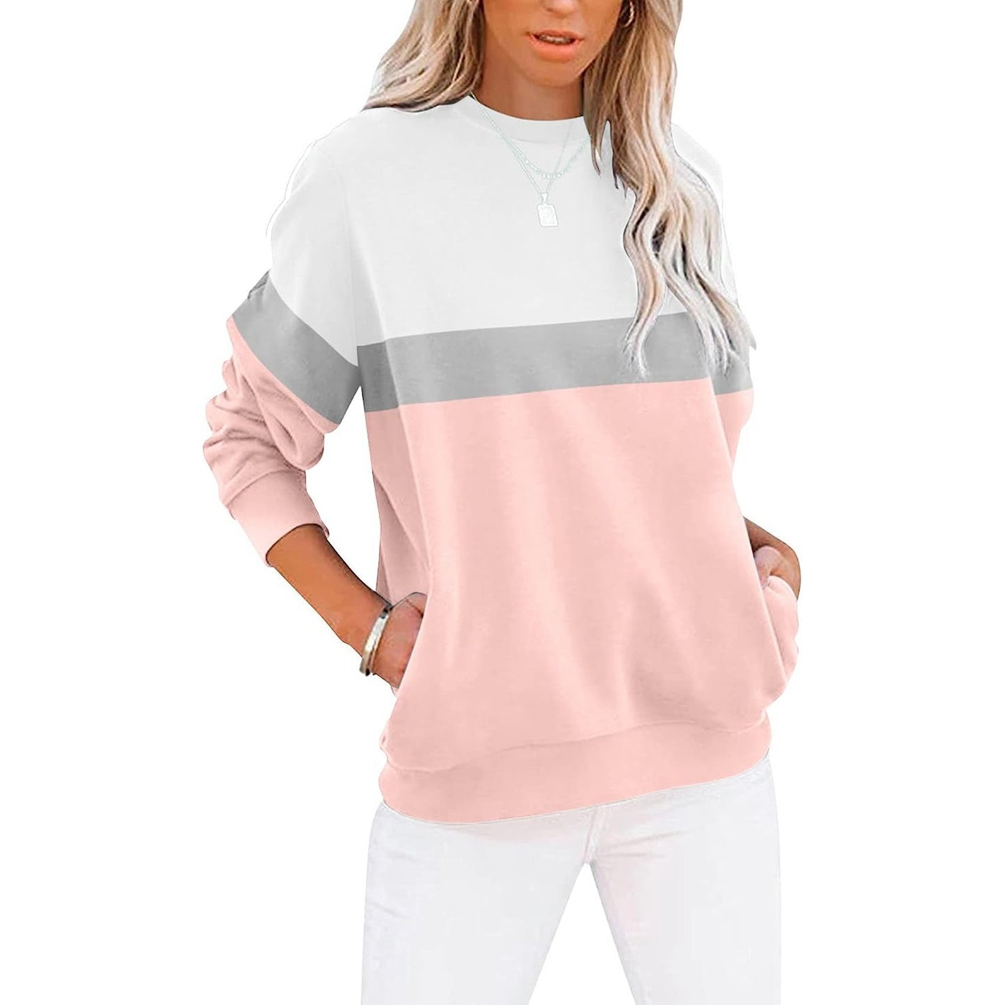 Women's Fashion Casual Round Neck Sports Long-sleeved Top