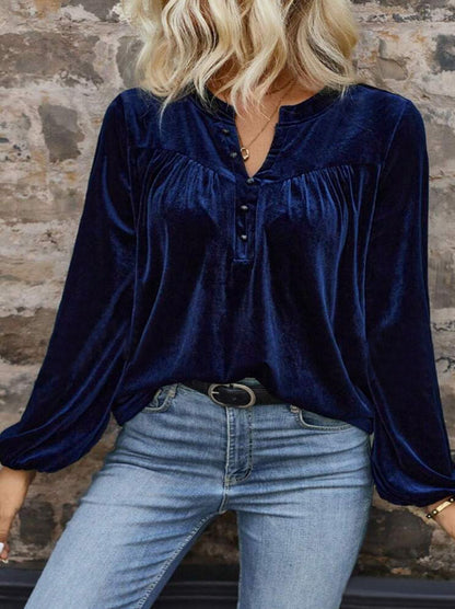 Casual Temperament Commute Button Long Sleeve Top