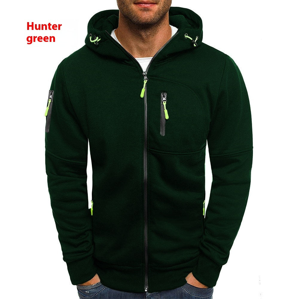 Casual Jacquard Sweater Cardigan Hooded Jacket
