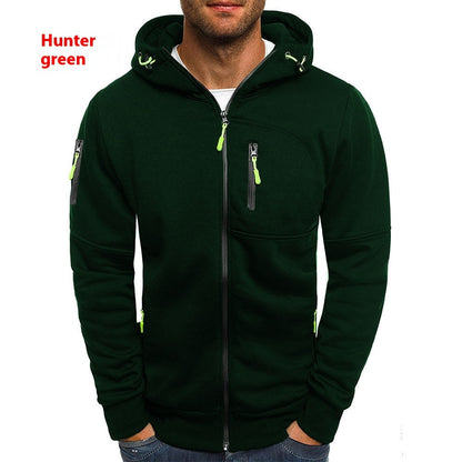 Casual Jacquard Sweater Cardigan Hooded Jacket
