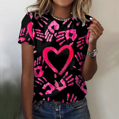3D Digital Printing Summer New Loose Fashion Brand T-shirt For Women