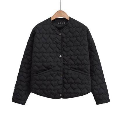 Women's Street Fashion Love Thread Cotton Coat Jacket