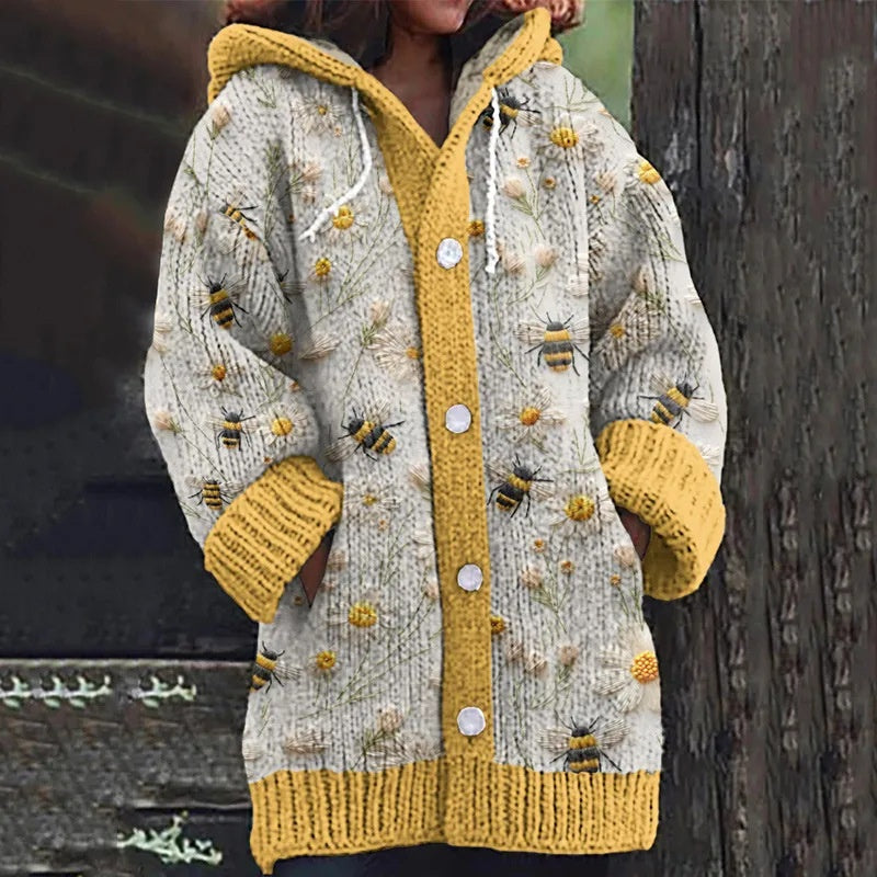 Ethnic Print Women's Casual Cloak Coat