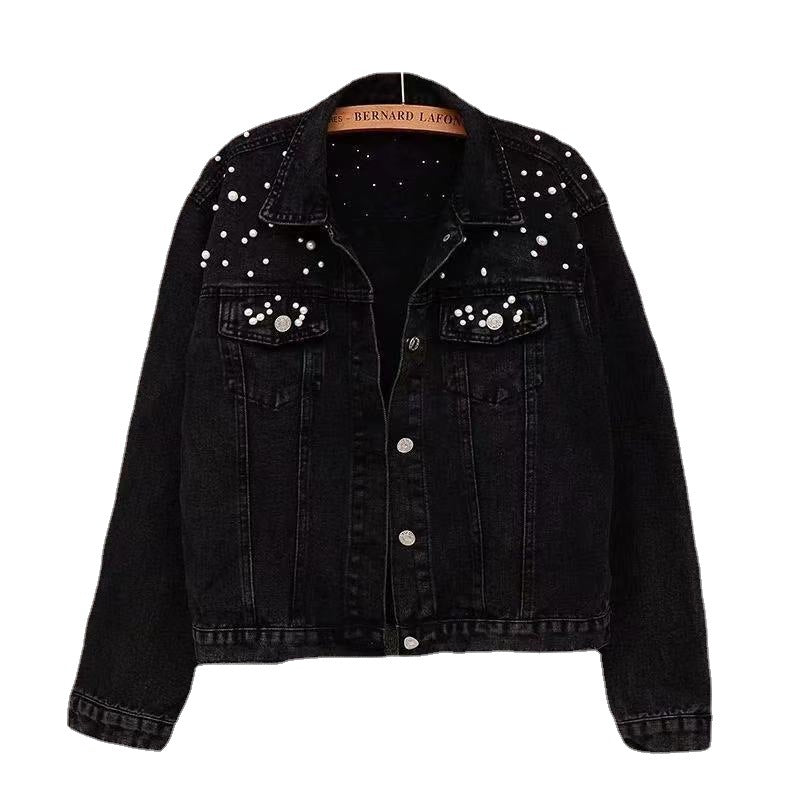 Heavy Industry Fashion Beaded Short Denim Jacket