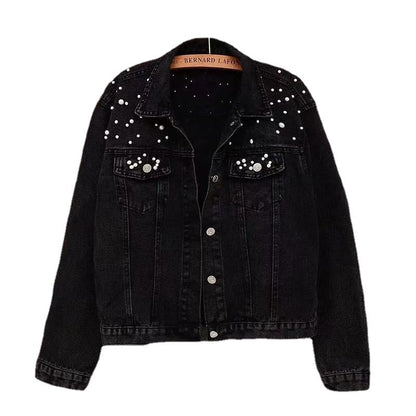 Heavy Industry Fashion Beaded Short Denim Jacket