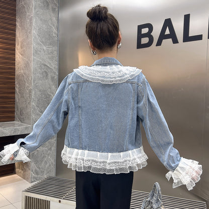 Niche Short Washed Beaded Coat Top