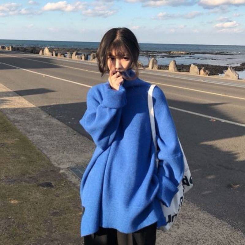 Loose Slit Bottoming Sweater Lazy Style
