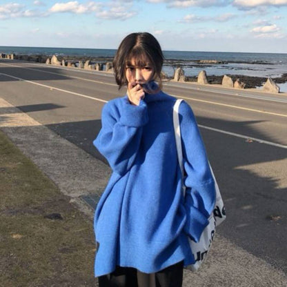 Loose Slit Bottoming Sweater Lazy Style