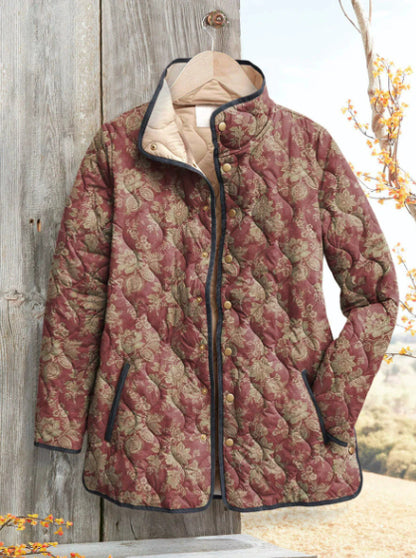 New Stand Collar Autumn And Winter Button Women's Gradient Cotton-padded Sweater
