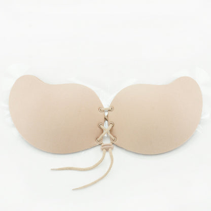 Women's Fashion Drawstring Gathering Invisible Bra Traceless Silicone Underwear