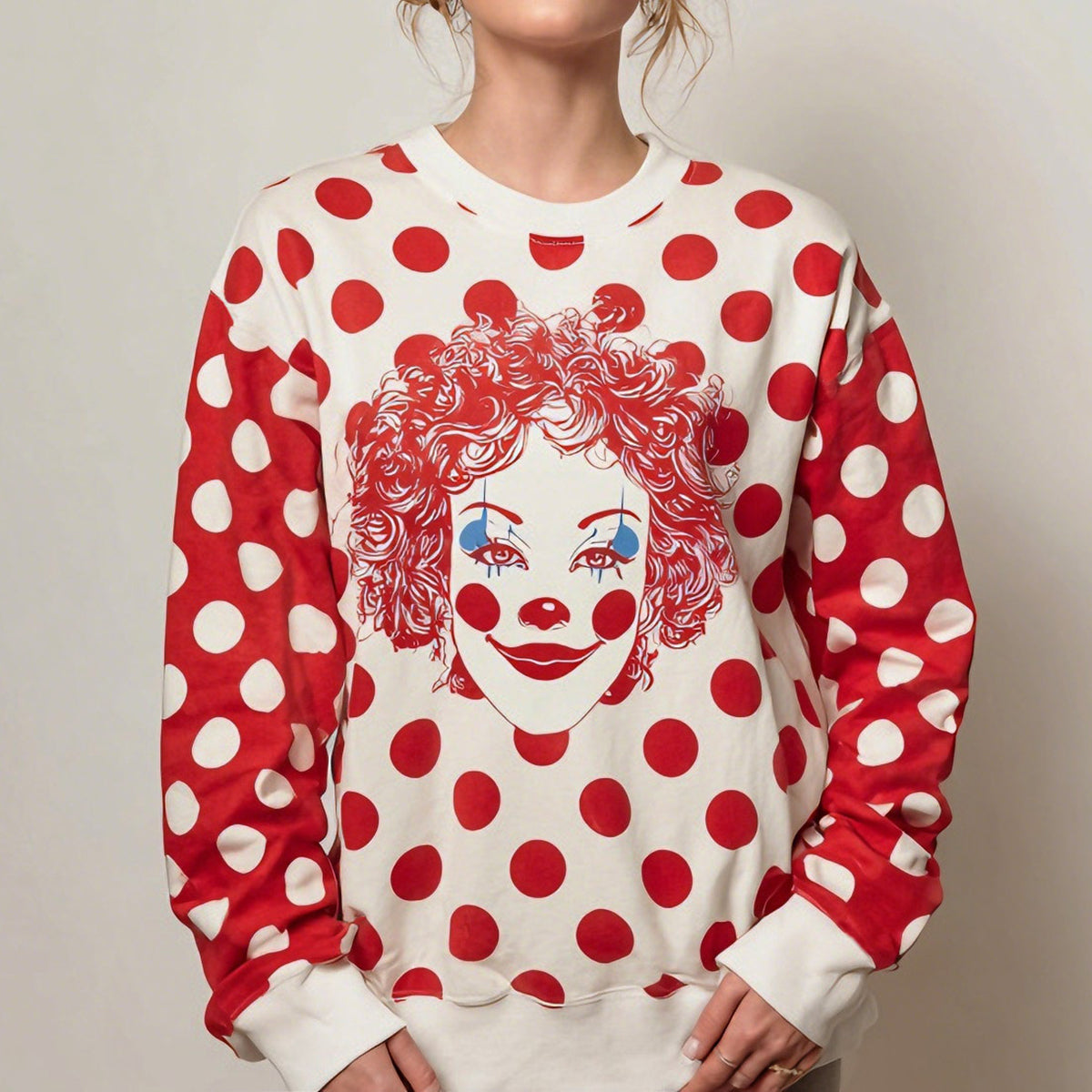 Digital Print Women's Fashion Round Neck Casual Top
