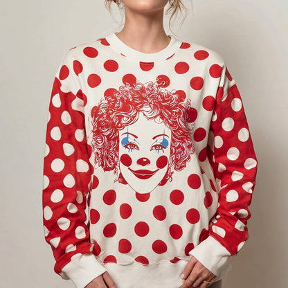 Digital Print Women's Fashion Round Neck Casual Top