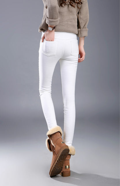 Winter Fleece-lined Thick Leggings Colorfast Plus Size Tappered Pants
