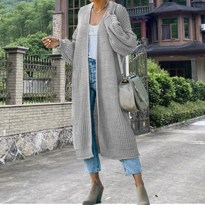 Sweater Cardigan Women's Solid Color Long Sleeve Knit Jacket