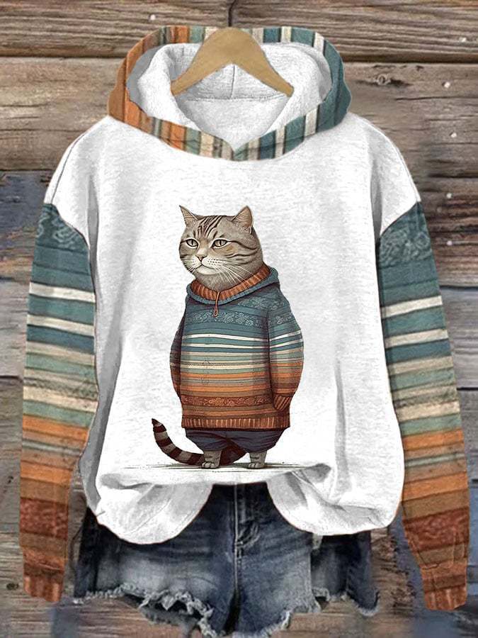 Halloween Animal Print Drop-shoulder Long-sleeve Women's Sweater