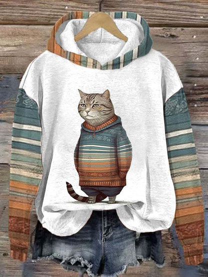 Halloween Animal Print Drop-shoulder Long-sleeve Women's Sweater