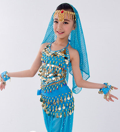 Children's Dancing Clothes Indian Dance Costume Xinjiang Dance Performance Wear Girls Belly Dance Children's National Performance