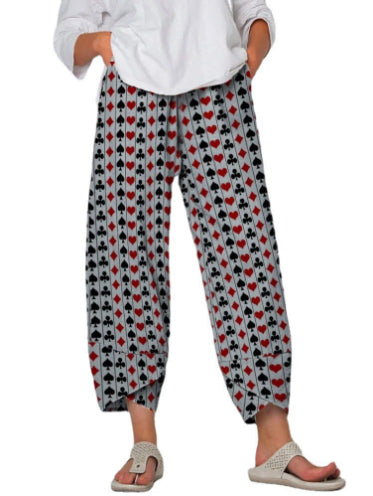 All-match Linen Loose Cropped Trousers