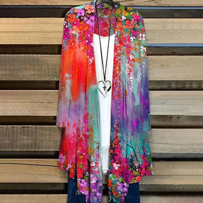 Kvinders Farve Oliemaleri Casual Cardigan