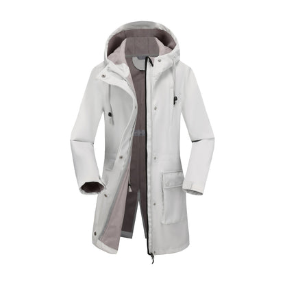 Autumn And Winter Soft Shell Jacket Women's Rain-proof Hooded Women's Raincoat