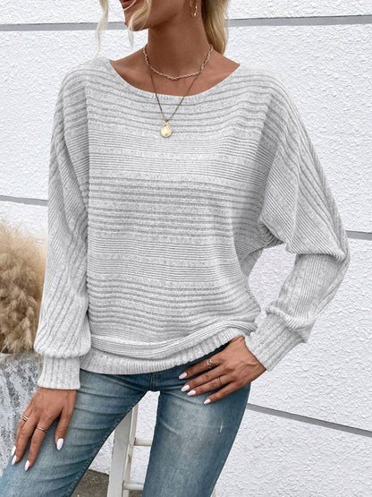 Women's Round Neck Splicing Pullover Top T-shirt