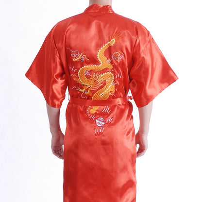 Men's home clothes embroidered Nightgown