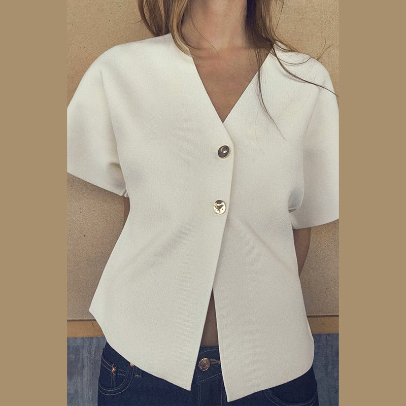 Women's Clothing Women's Knitwear Temperament Elegant Short Sleeve