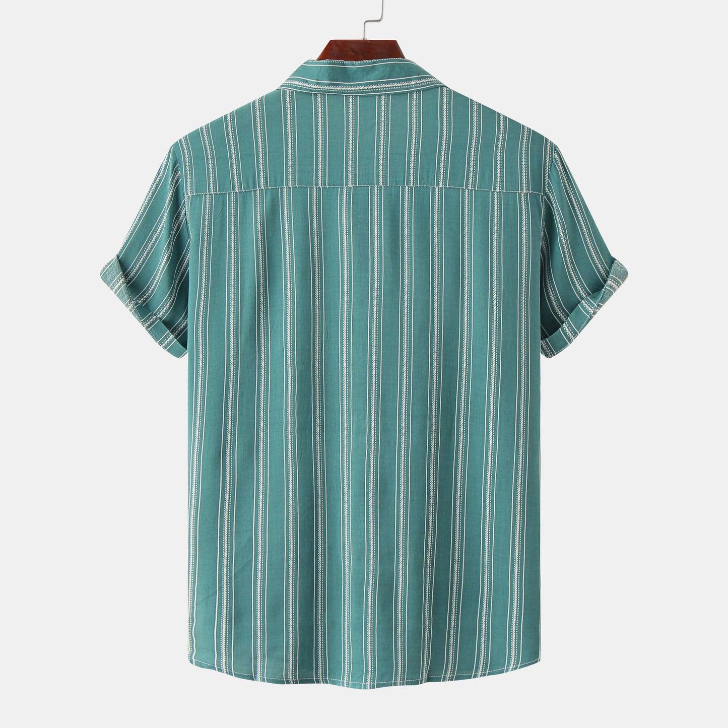 Men's Striped Casual Short Sleeve Shirt