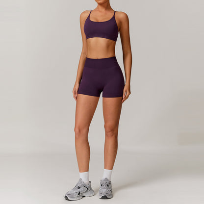Seamless Beauty Back Yoga Clothes Running Quick-drying Tight Sports Fitness Clothes Suit Women