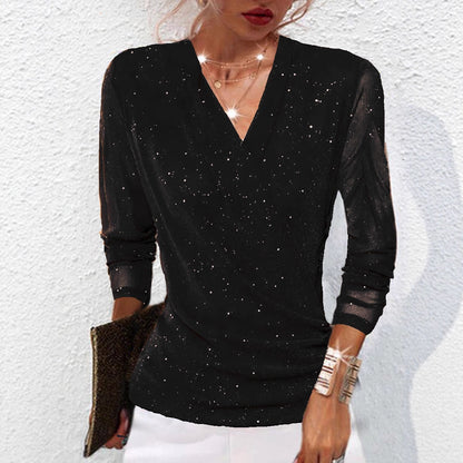 Women's Cross V-Neck Mesh Base Top
