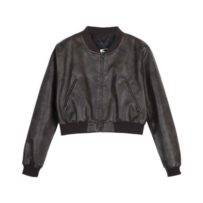Women's Fashion Casual Retro Biker's Leather Jacket