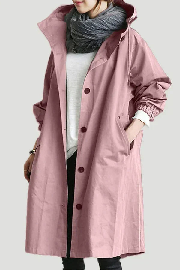 Oversized Women's Mid-Length Loose Windbreaker Jacket