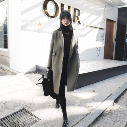 Women's Fashion Casual Slim Woolen Jacket