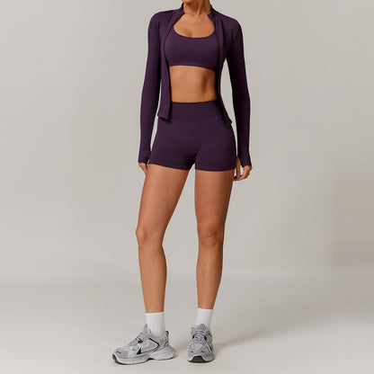 Seamless Beauty Back Yoga Clothes Running Quick-drying Tight Sports Fitness Clothes Suit Women