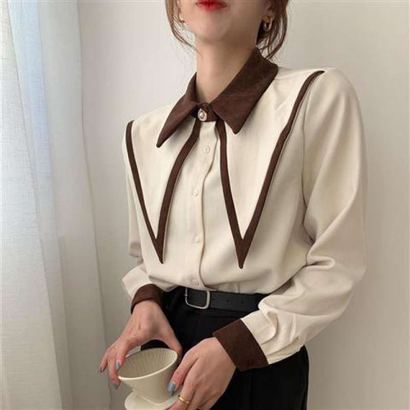 Women's Summer Short Long Sleeve Shirt With Square Collar